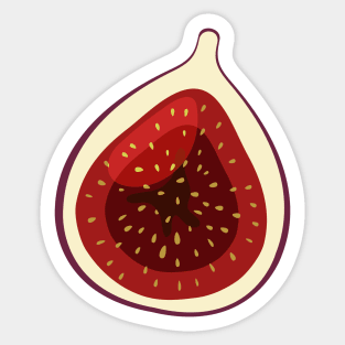 Juicy figs and leaves, exotic fruits pattern print Sticker